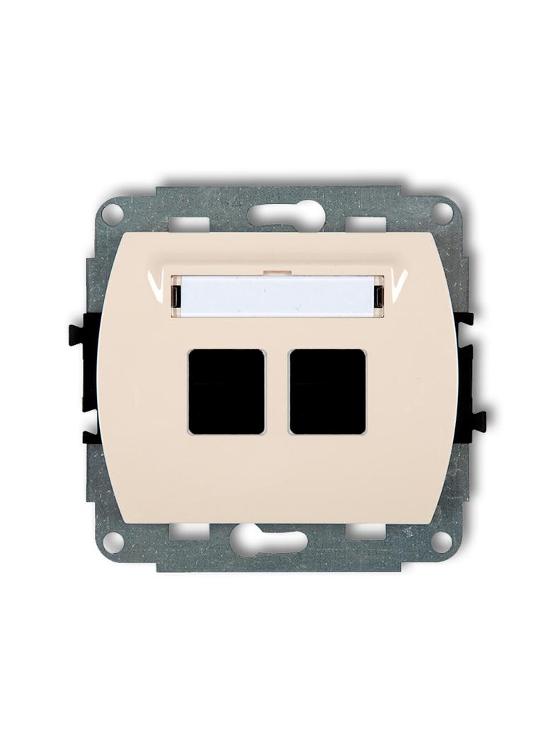 TREND Gniazdo antenowe multimedialne podwójne bez modułu (standard Keystone) beżowy 1GM-2P KARLIK