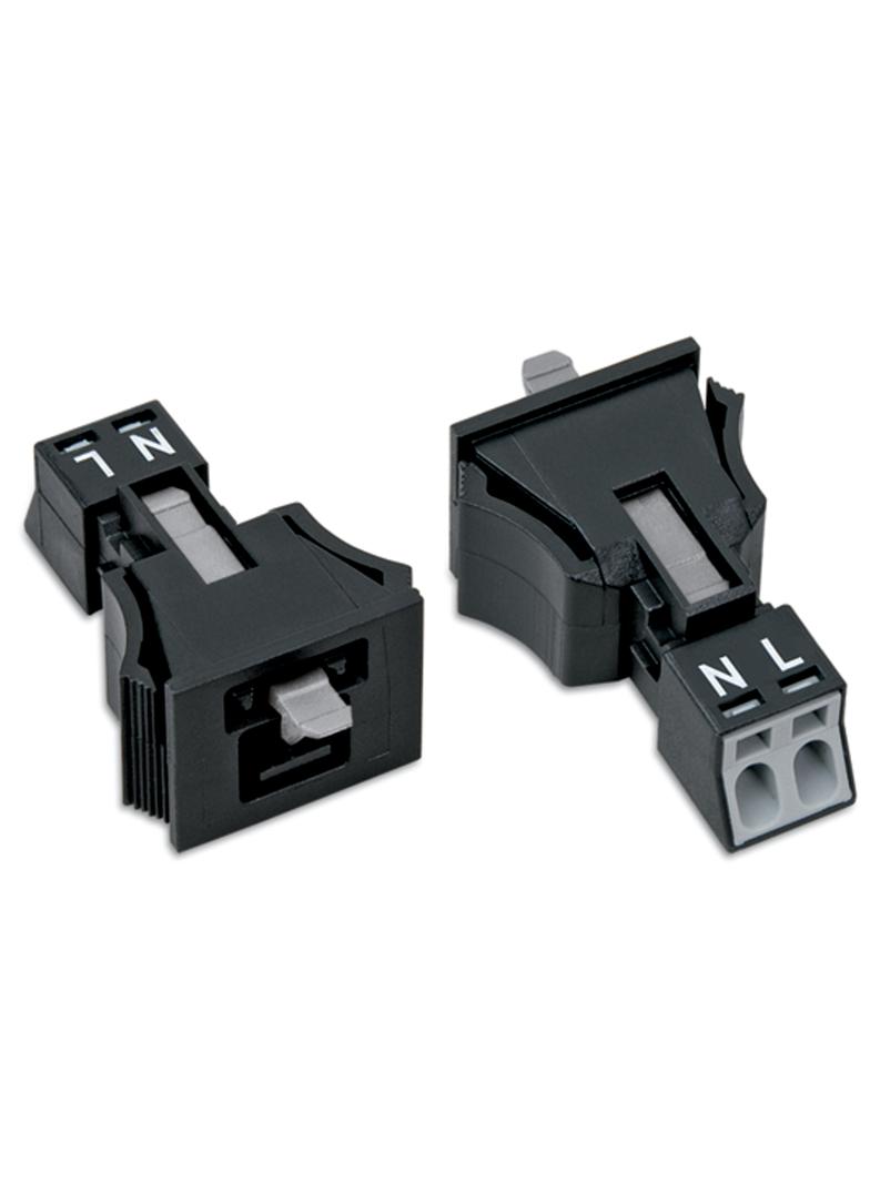 WINSTA MINI wtyk 2-torowy SnapIn czarny /50szt./ WAGO