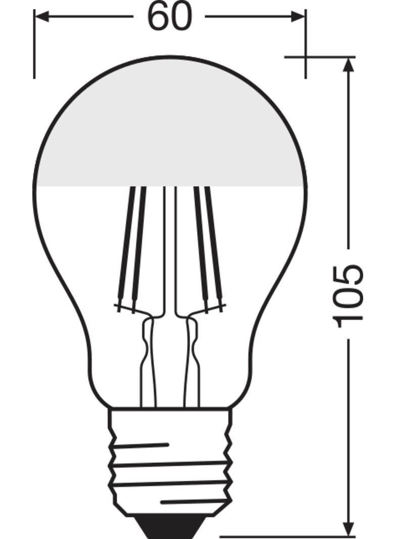 Lampa LED STAR CL A Filament szkło przezroczyste Mirror Silver 51 non-dim 6,5W 827 E27