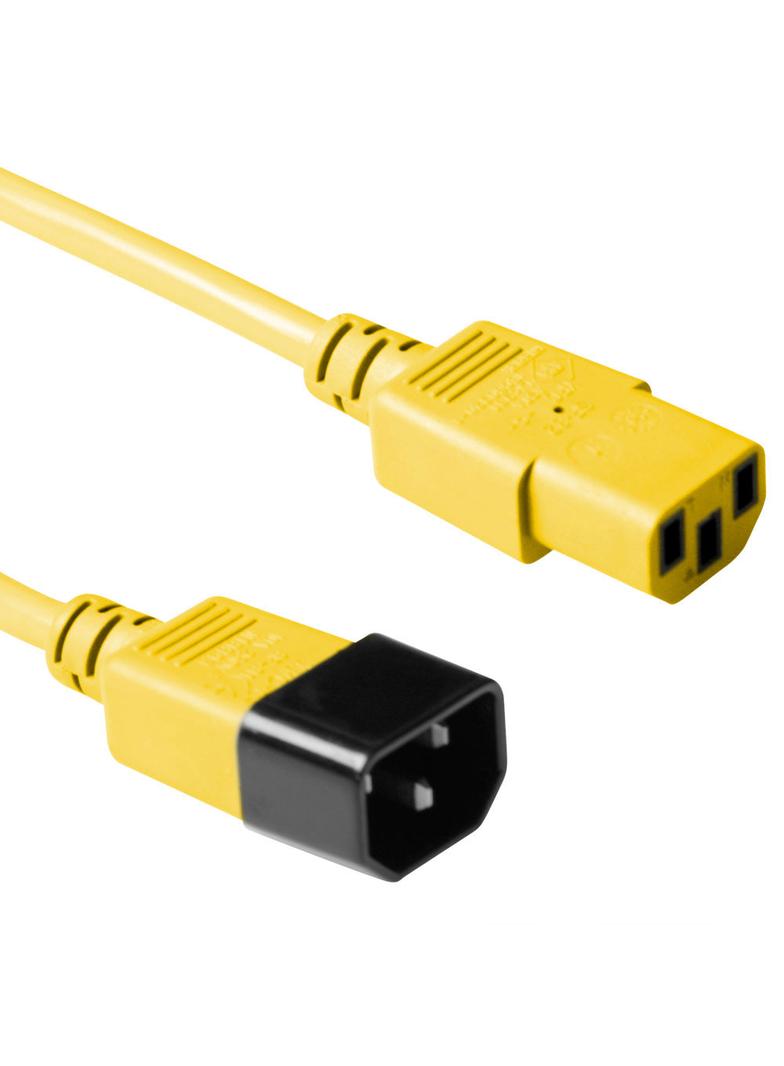 Kabel zasilający C13 - C14 zółty 3m