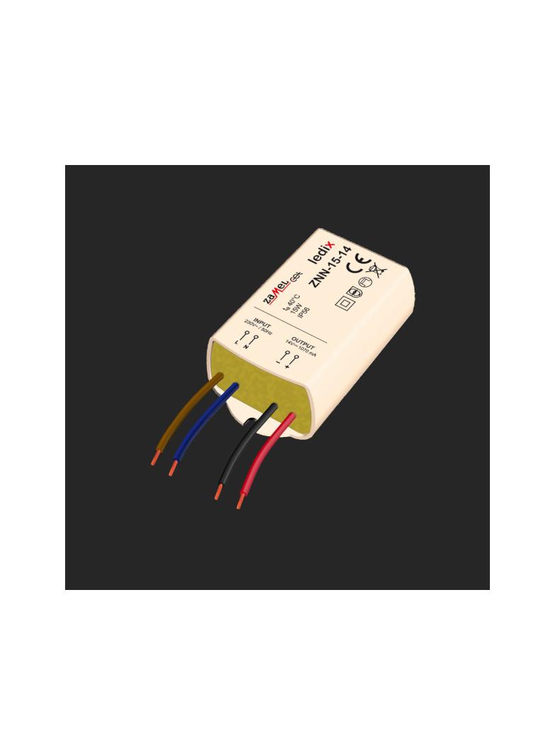 Zasilacz LED natynkowy 14V DC 15W TYP: ZNN-15-14
