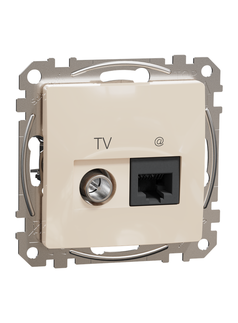 Sedna Design & Elements Gniazdo komputerowe-antenowe TV+RJ45 kat. 6 UTP beżowy SDD112469T Schneider