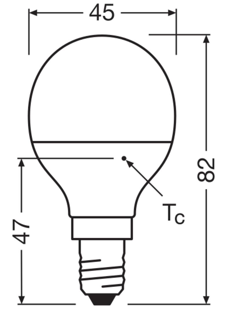 Lampa LED VALUE Classic P40 4,9W/827 230V plastik E14 FS3 OSRAM