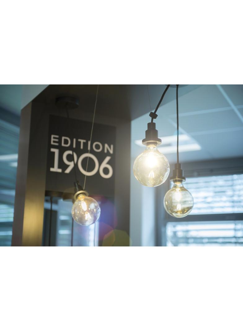Lampa LED Vintage 1906 dim CL GLOBE125 Filament szkło przezroczyste GOLD 55 dim 7W 825 E27