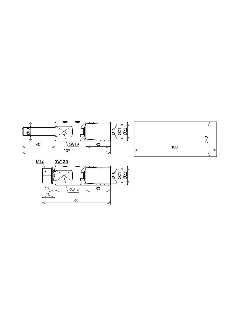 Zestaw montażowy do HVI long 20 mm, czarny, 2 głowice, 2 opaski termokurczliwe, 4 opaski kablowe