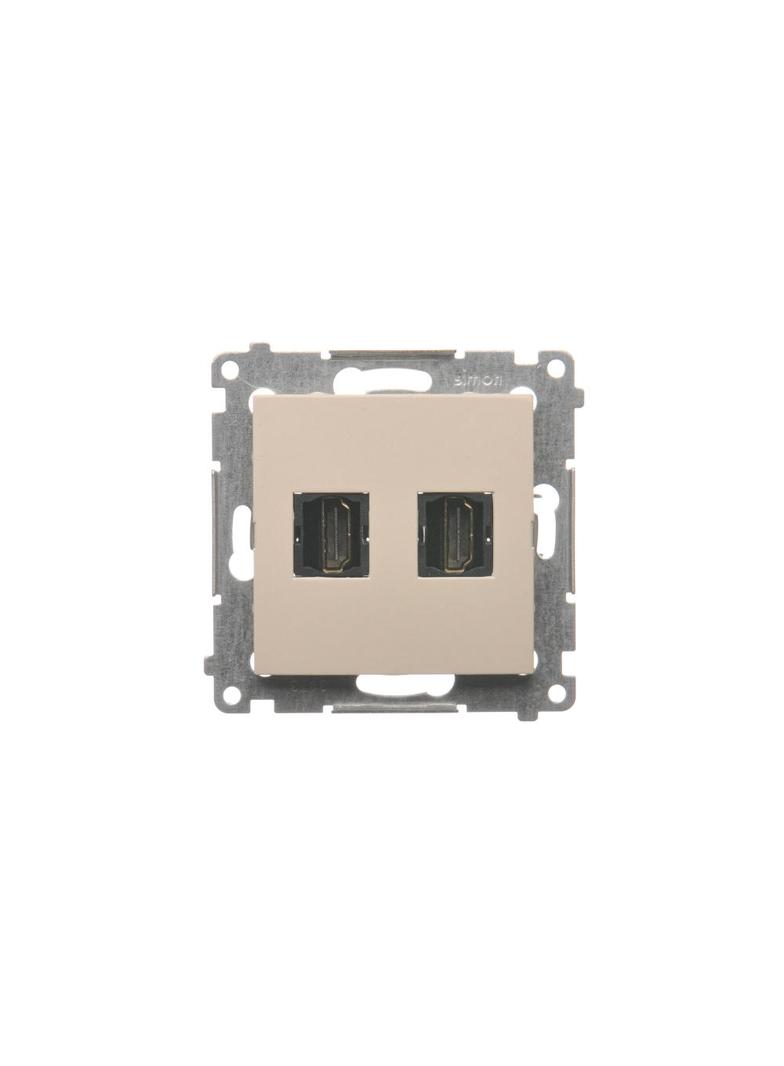 Simon 54 Gniazdo HDMI podwójne kremowy
