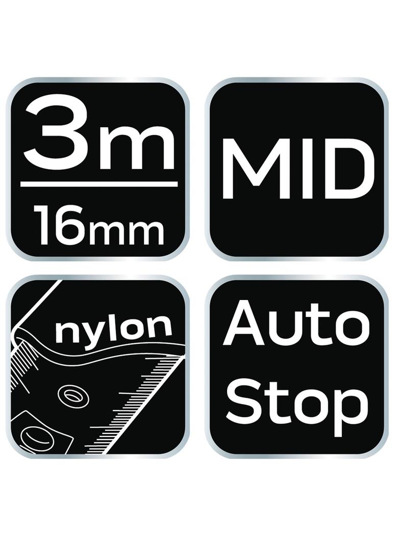 Miara zwijana stalowa 3 m x 16 mm, autostop, zaczep