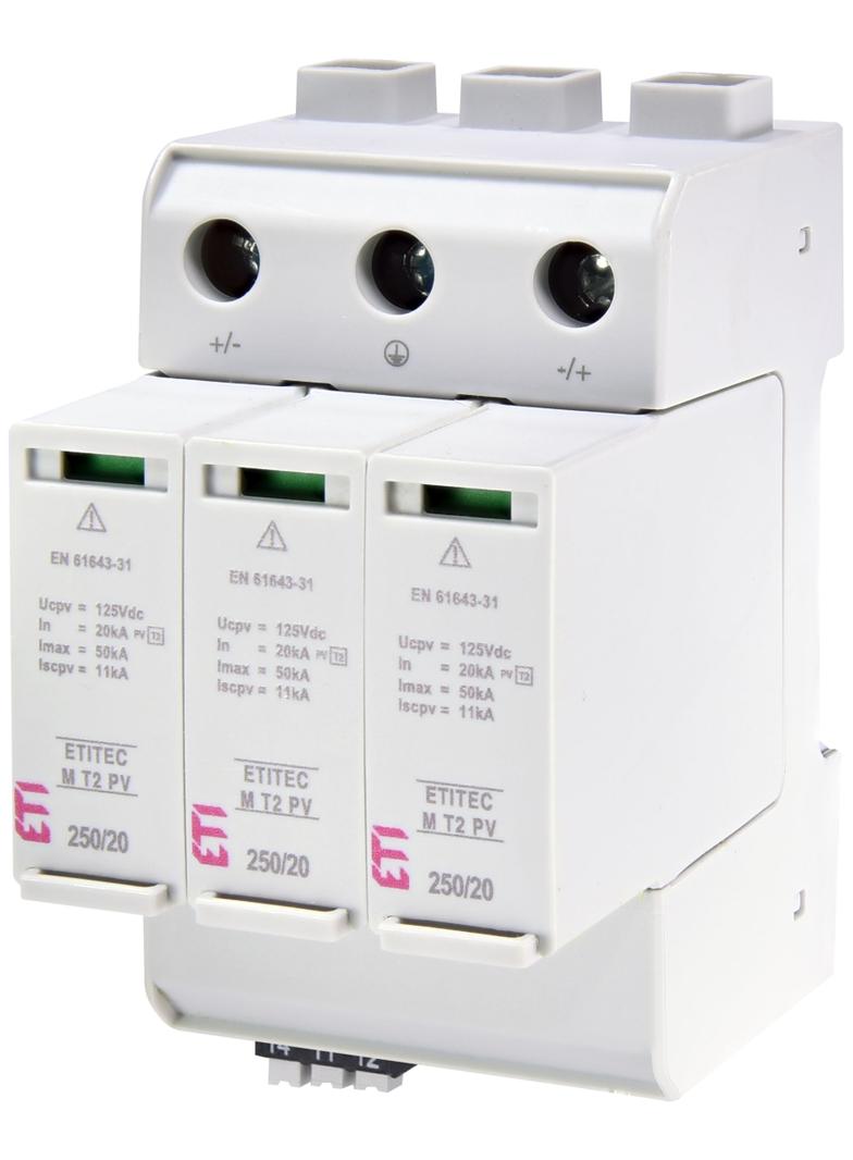 Ogranicznik przepięć T2 (C) - do systemów PV TEC M T2 PV 250/20 Y RC 002440733 ETI