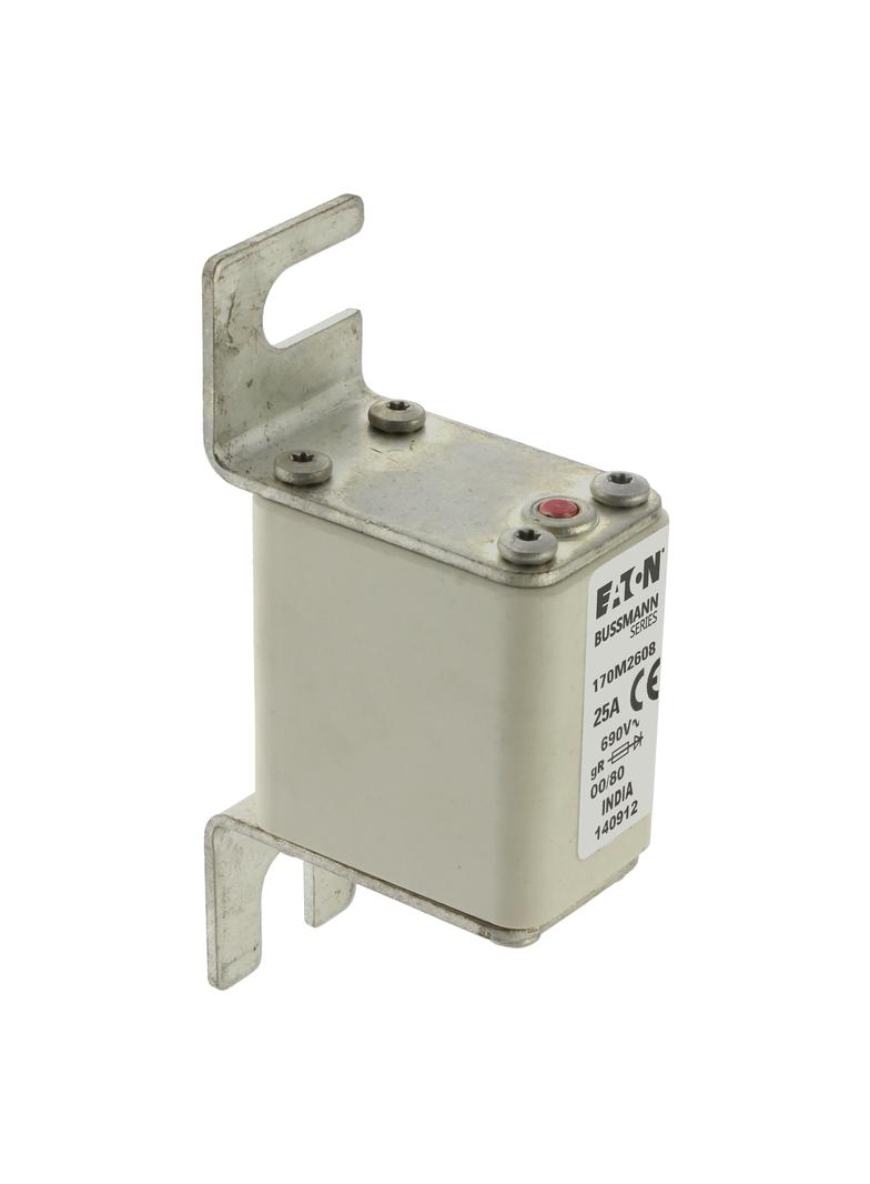 25A 690V IEC gR 00/80 SQ. BODY IND. FUSE Wkładka szybka 25A AC 690V DIN 00 30x51x100 mm g 170M2608 E