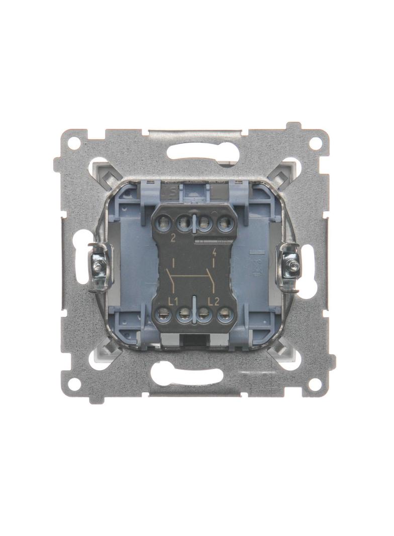 Simon 54 Łącznik dwubiegunowy 16A z. śrub. srebrny mat