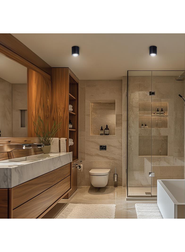 CHLOE GU10 NATYNKOWA GU10 250V IP44 70X90MM CZARNY OKRĄGŁA NIERUCHOMA