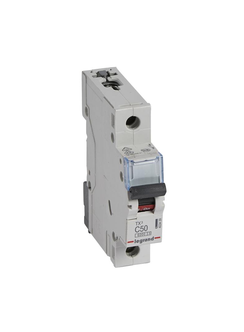 WYŁĄCZNIK NADPRĄDOWY S 301 1P C 50A 6000A SERII TX3, Legrand