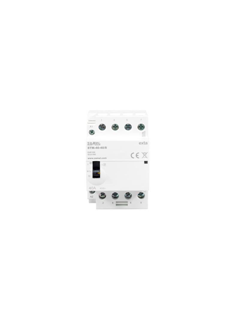 STYCZNIK MODUŁOWY ZE STEROWANIEM RĘCZNYM, INSTALACYJNY 40A, 4xNO, 230V AC, TYP: STM-40-40/S