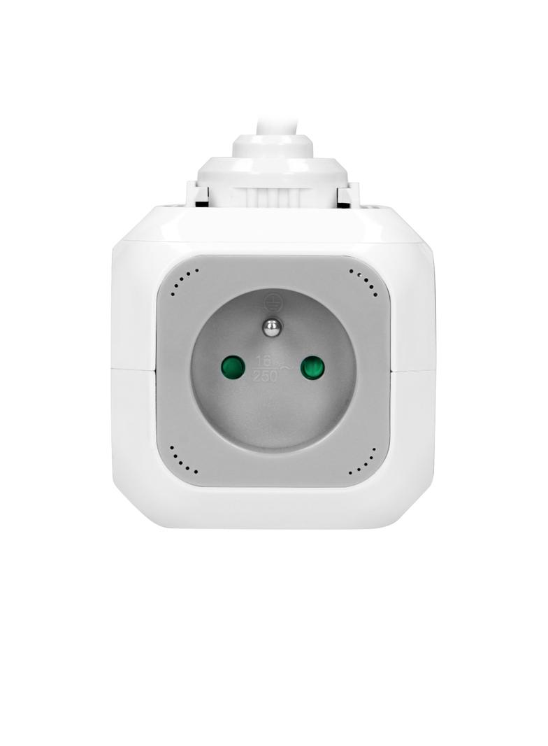Przedłużacz 4 krotny ładowarka 2xUSB 1,4m H05VV-F 3x1mm2 szaro-biały OR-AE-13144 ORNO