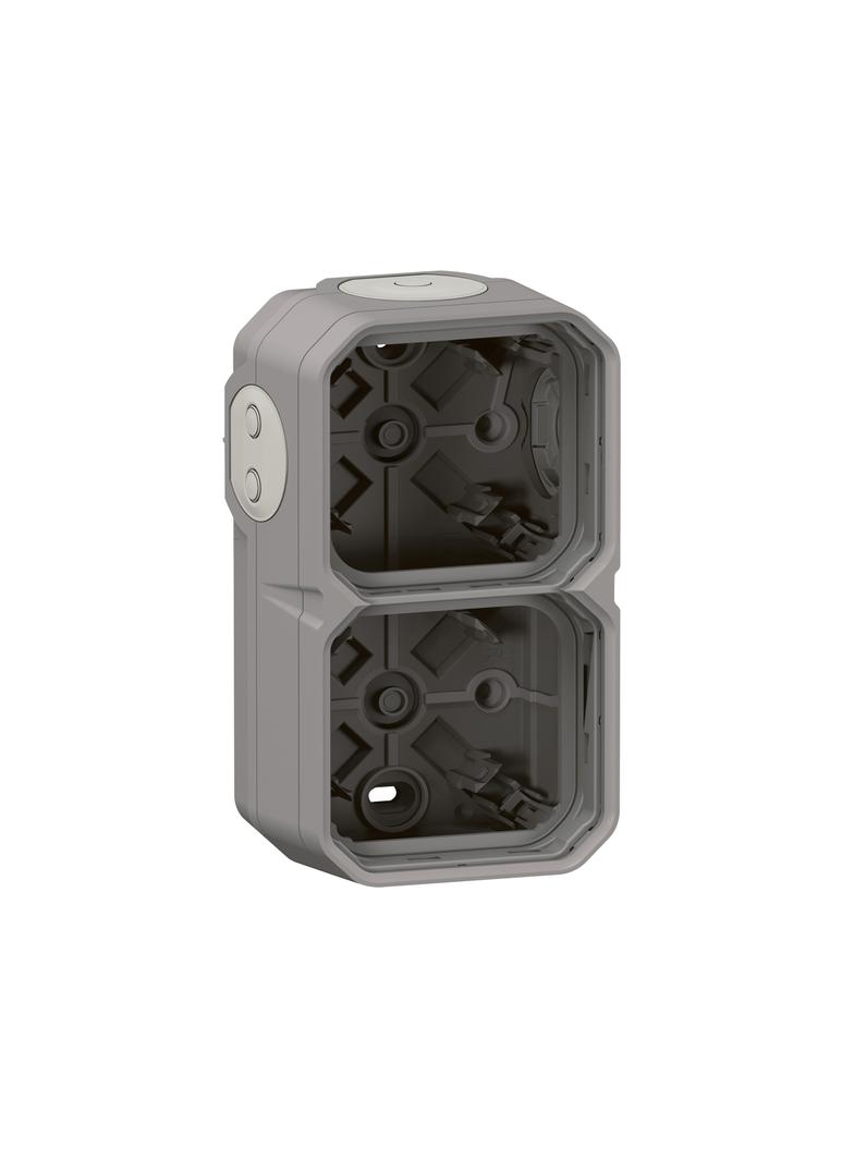 NOWE PLEXO - PUSZKA NATYNKOWA PODWÓJNA Z PRZEPUSTEM MEMBRANOWYM SZARA