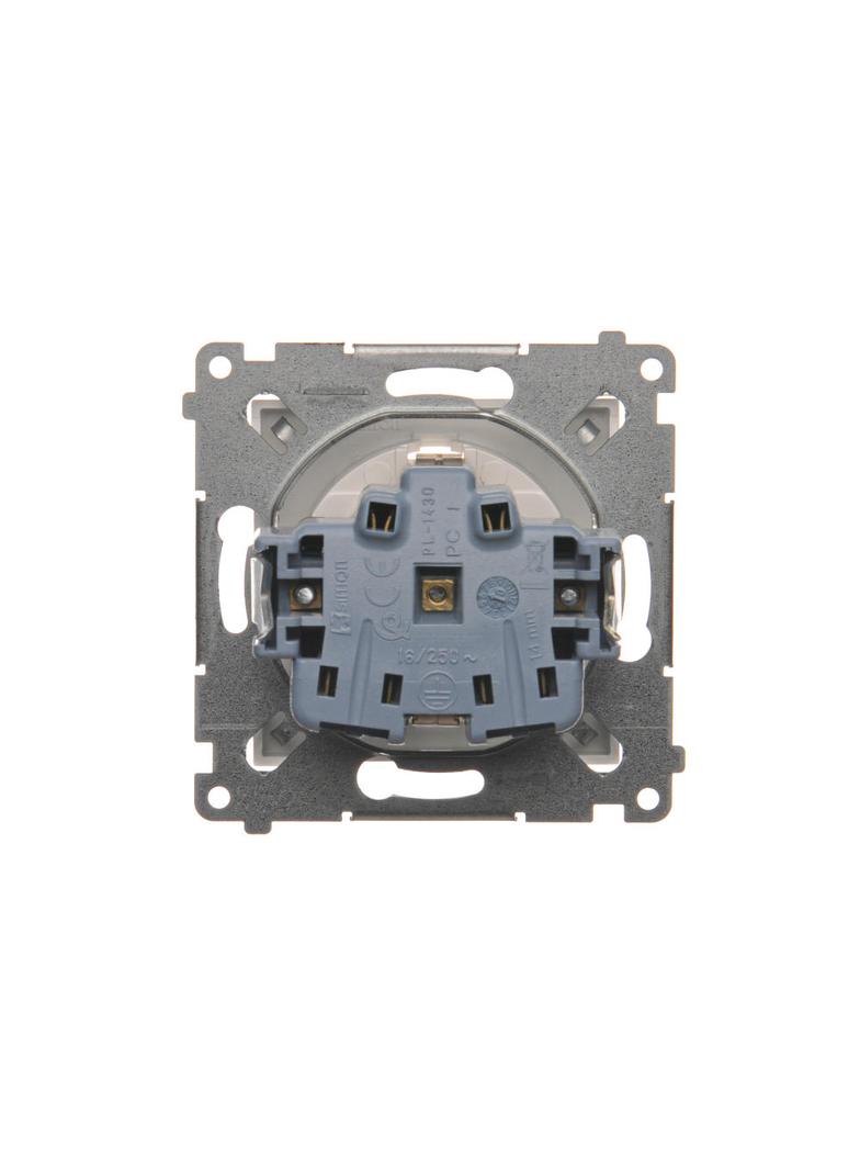 Simon 54 Gniazdo Schuko z przesłonami 16A z. śrub. biały