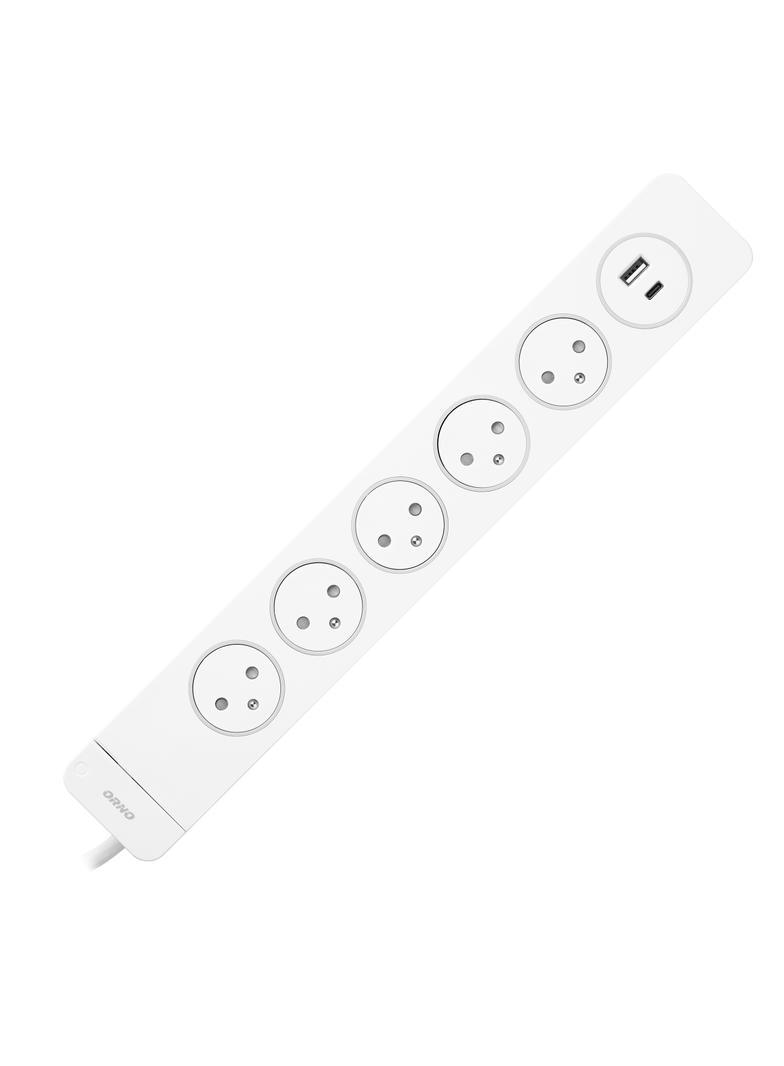 Listwa przeciwprzepięciowa 5 gniazd typu EasyEject kabel 3x1,5mm2 długość 1,5m z wyłączniki OR-AE-13