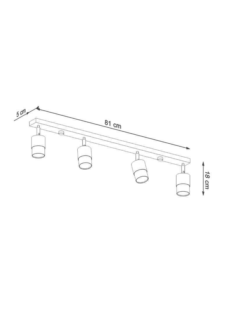 Plafon NERO 4 czarny/chrom