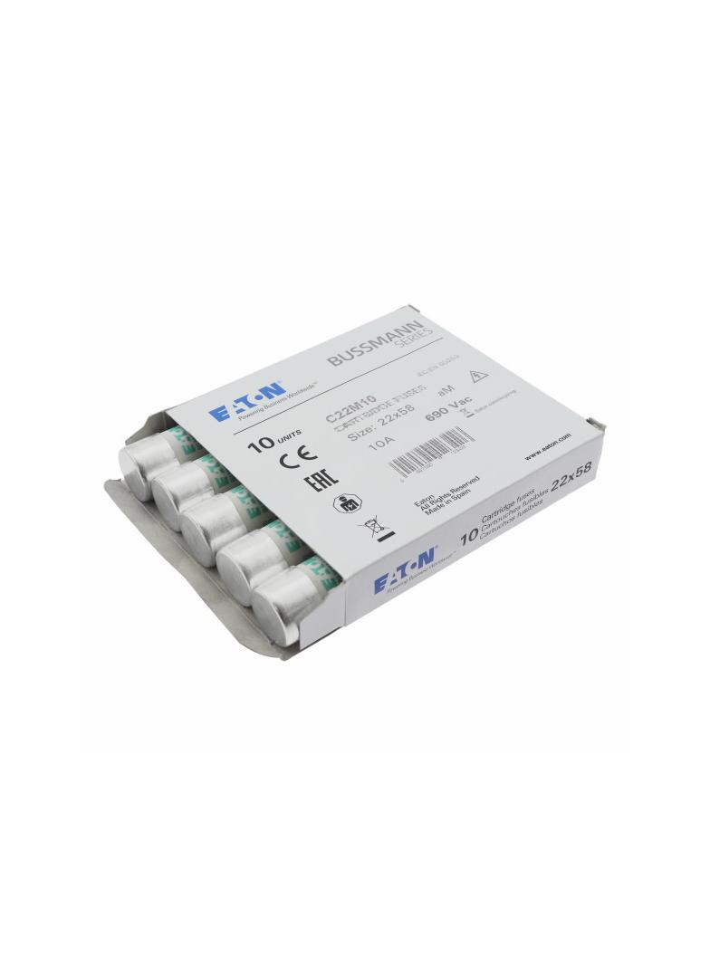 CYLINDRICAL FUSE 22 x 58 10A AM 690V AC Wkładka cylindryczna 22 x 58mm 10A AM 690V AC C22M10 EATON