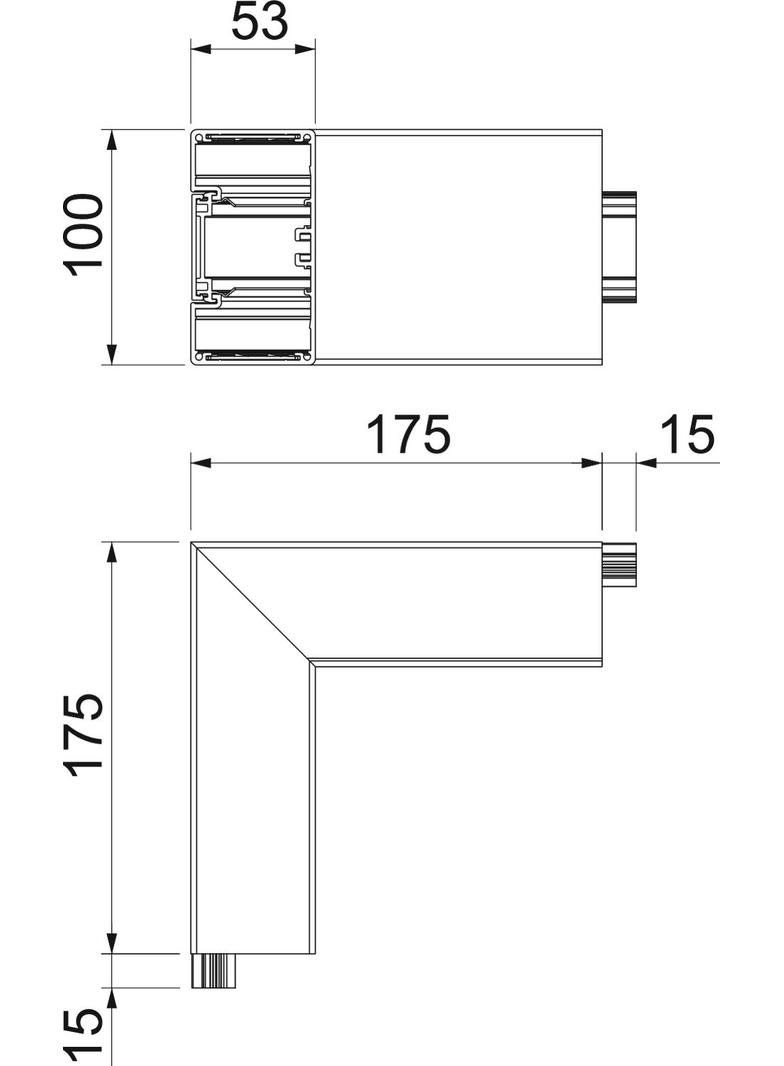 GA-AS53100RW, Naroże zewnętrzne, stałe, Alu