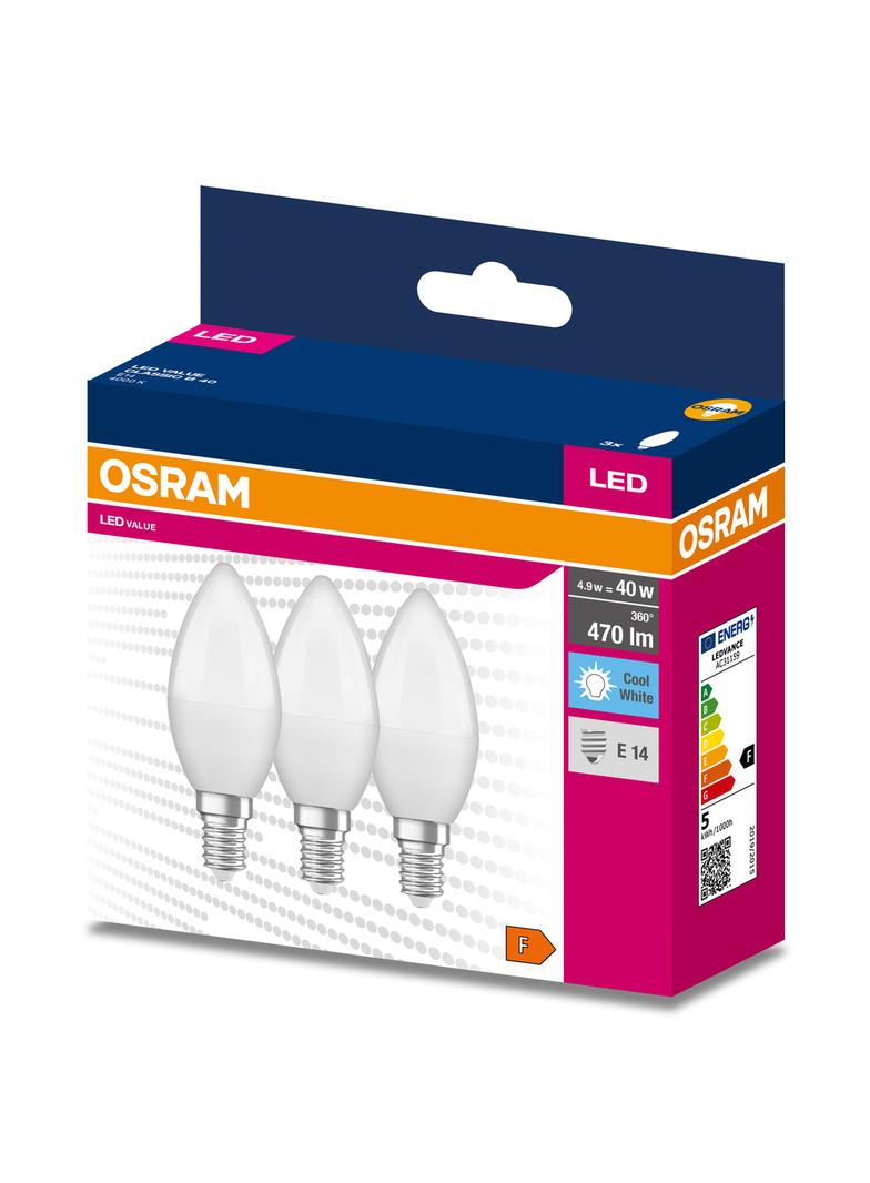 Lampa LED VALUE Classic B40 4,9W/840 230V plastik E14 FS3 OSRAM