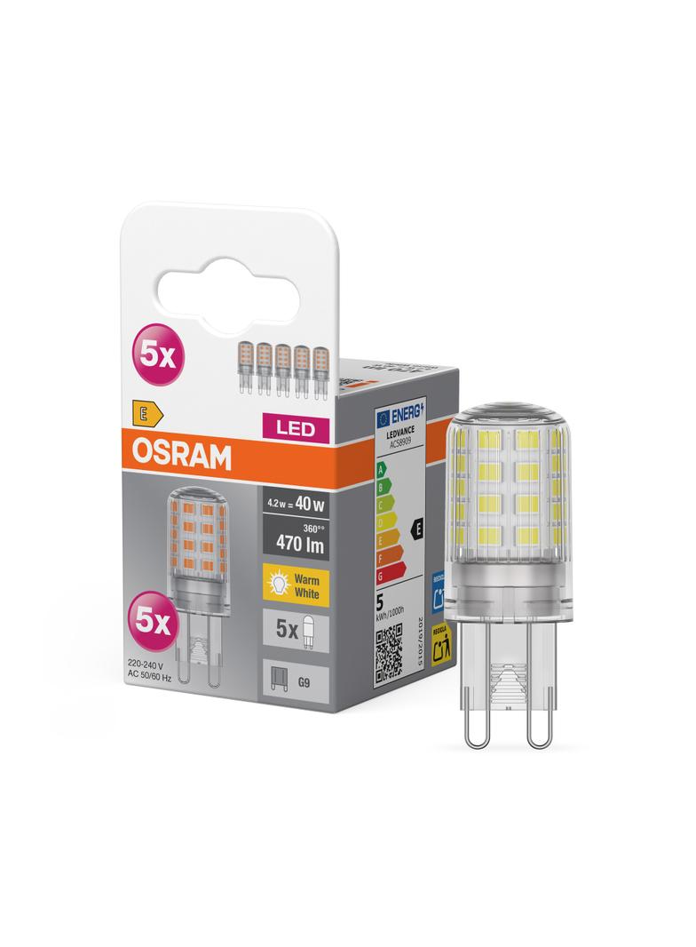 Lampa LED BASE SPECIAL PIN CL 40 non-dim 4.2W/827 G9 LEDVANCE - opk. 5 szt