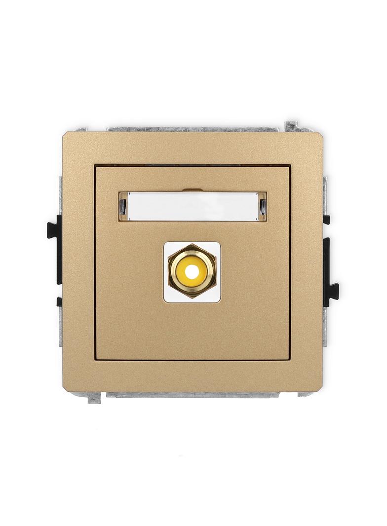 DECO Mechanizm gniazda pojedynczego RCA (typu cinch - żółty, pozłacany) złoty metalik