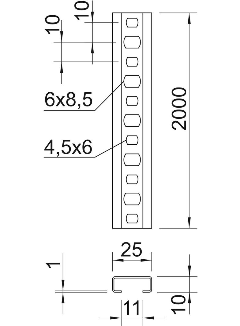 2061, SZYNA PROFIL.PERFOR.2M SENDZ.