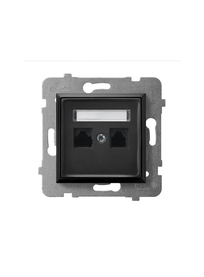 ARIA Gniazdo komputerowe podwójne, kat. 5e MMC - kolor czarny metalik