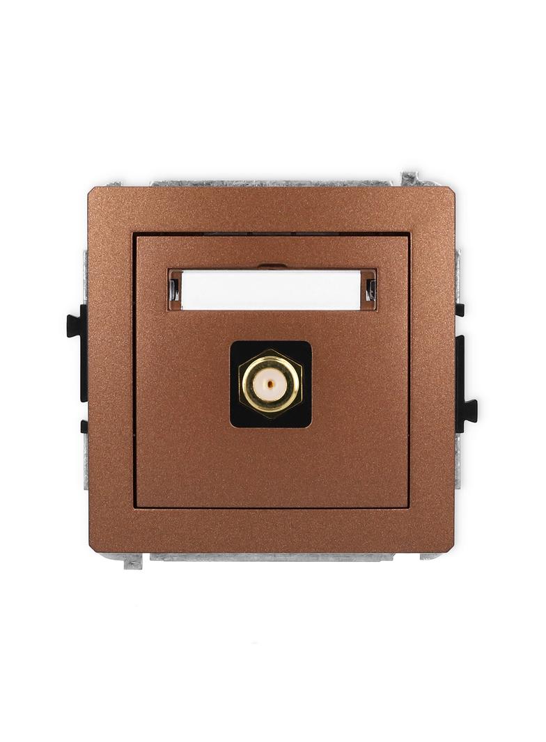 DECO Mechanizm gniazda antenowego pojedynczego typu F (SAT) pozłacany brązowy metalik