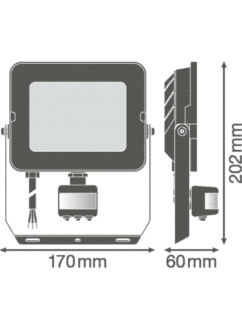 Naświetlacz LED FLOOD COMPACT SENSOR V 50W 830 SYM 100 BK 4058075575301 LEDVANCE