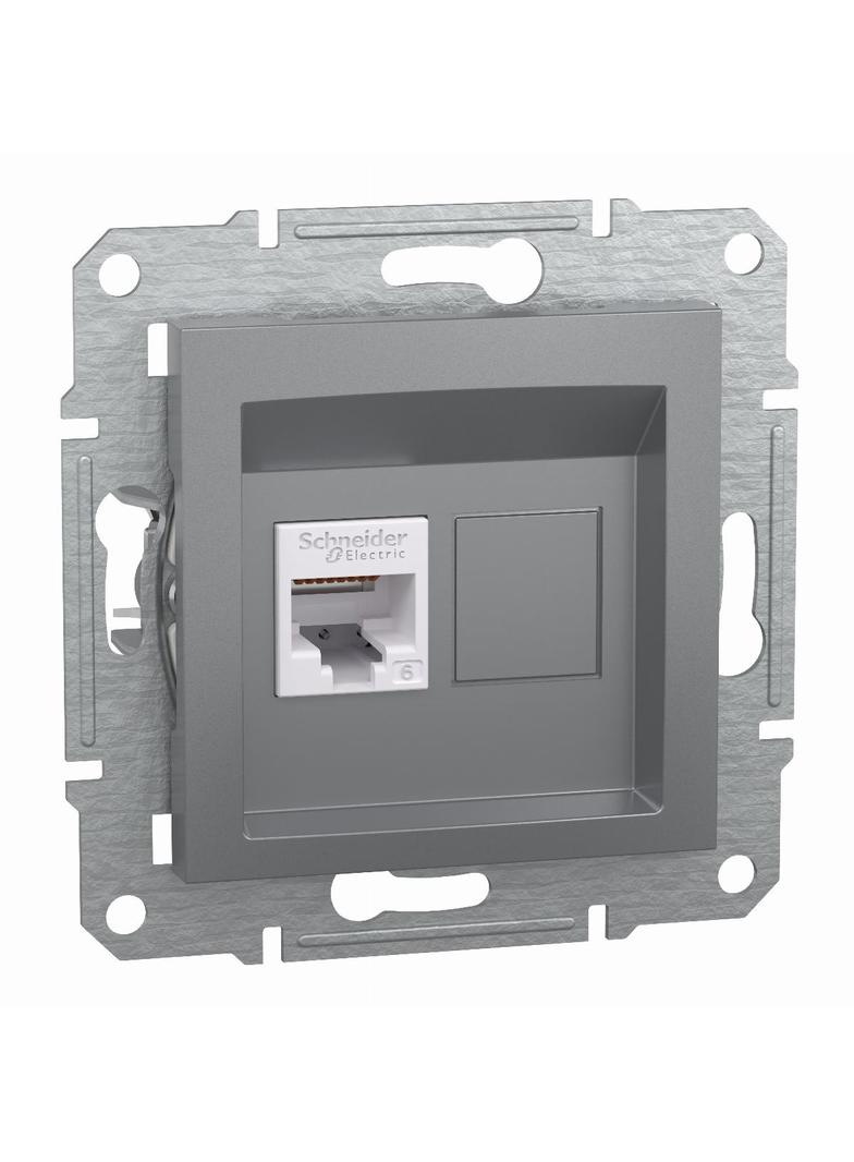 Asfora, gniazdo komputerowe RJ45 kat.6, UTP, bez ramki, stal