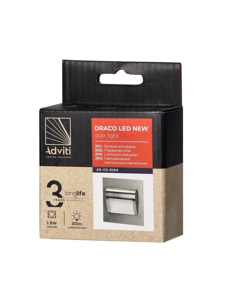 DRACO LED NEW 1,5W oprawa schodowa podtynkowa 12VDC 30lm 3000K satyna innowacyjny sposób monta AD-OS