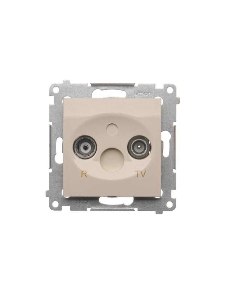Simon 54 Gniazdo antenowe R-TV końcowe separowane tłum.1dB kremowy