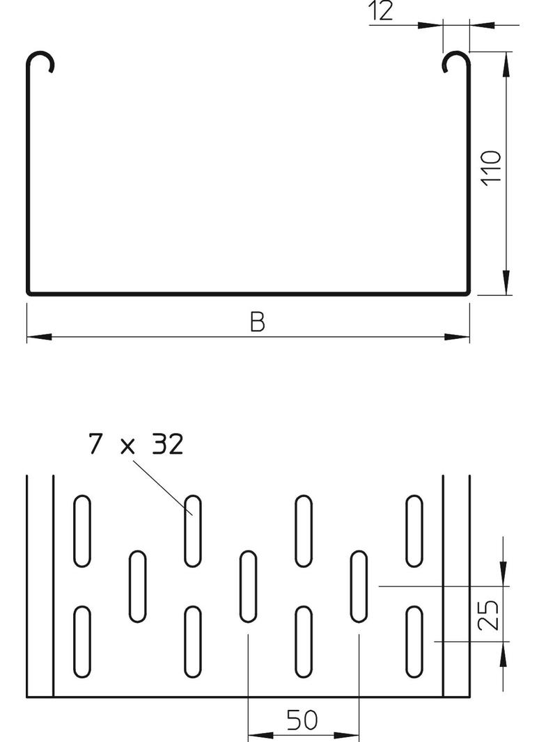 KORYTKO KAB.1,0MM 110X300MM FS