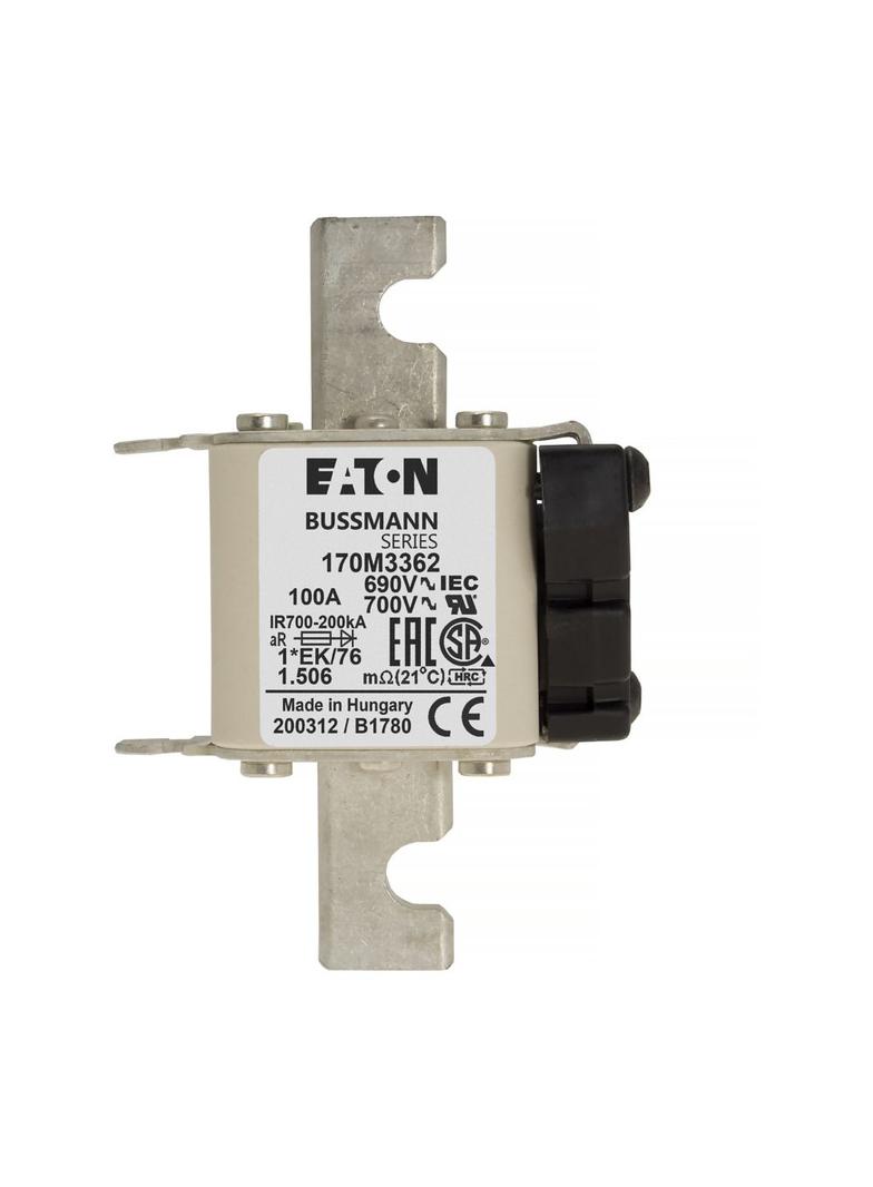 FUSE 100A 690V 1*EK/76 AR UC Wkładka szybka 100A AC 690V rozmiar 1 45x59x102 mm aR, 170M3362 EATON