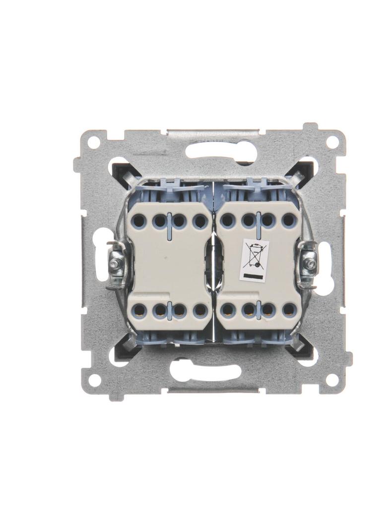 Simon 54 Łącznik krzyżowy podwójny z podświetleniem 10A 250V szybkozłączka antracyt DW7/2L.01/48 KONTAKT
