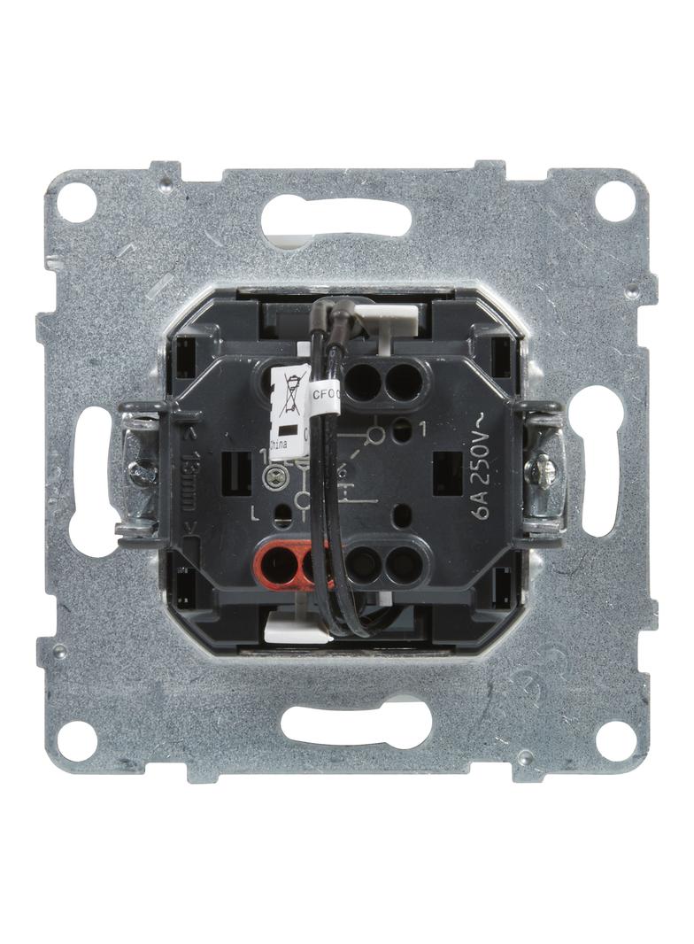 SUNO - Przycisk pojedynczy z podświetleniem - 6 A - 250 V~ - zaciski automatyczne, Czarny, Legrand