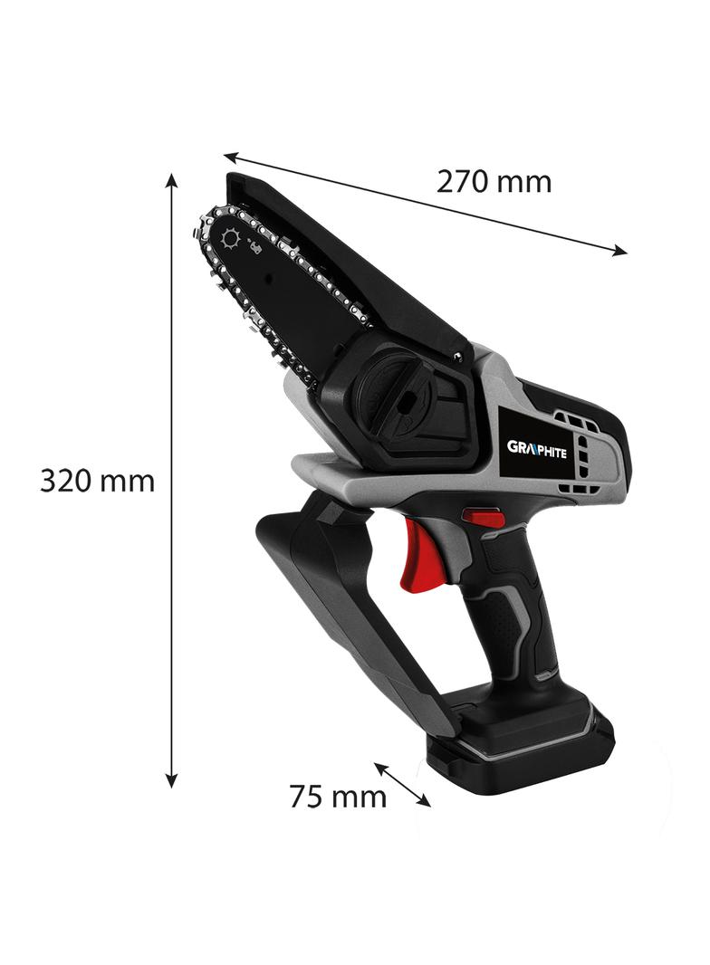 Mini piła łańcuchowa akumulatorowa Energy+ 18V Li-lon, obroty: 0-5400 min-1