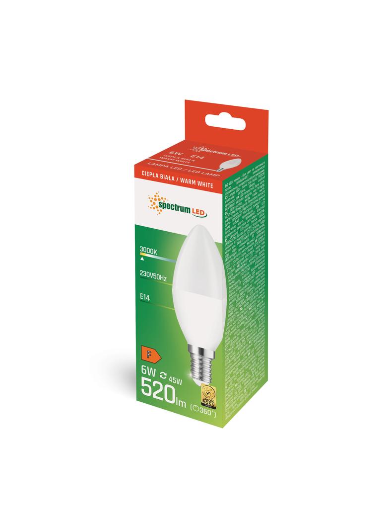 LED ŚWIECOWA E-14 230V 6W WW SPECTRUM