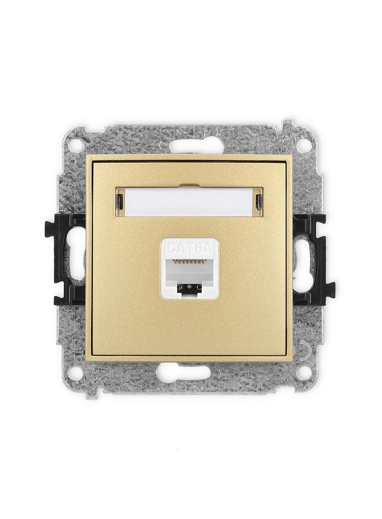 ICON Mechanizm gniazda komputerowego pojedynczego 1xRJ45, kat. 6A, 8-stykowy złoty