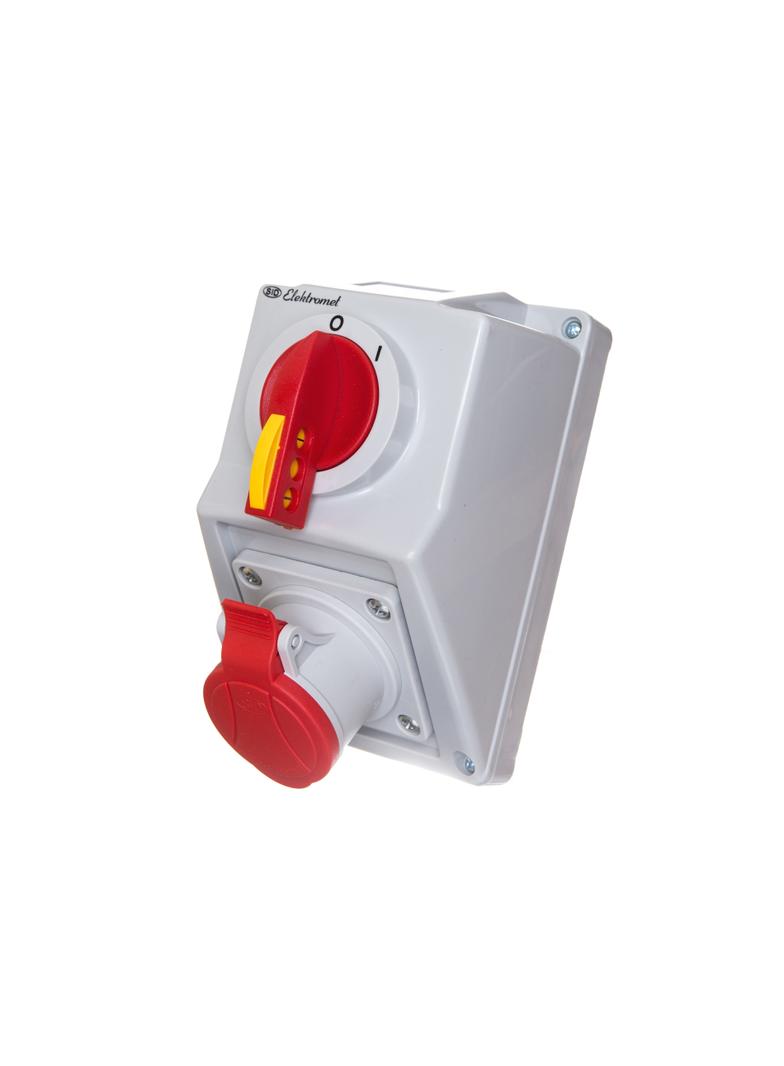 Zestaw C16-18 Włącz-wyłącz 0-I Gniazdo 3P+Z IP-54; przystosowane do zamknięcia na kłódkę