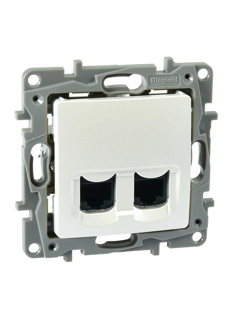 NILOE SELECTION - GNIAZDO 2 X RJ 45 KAT. 6 UTP PERŁA, Legrand