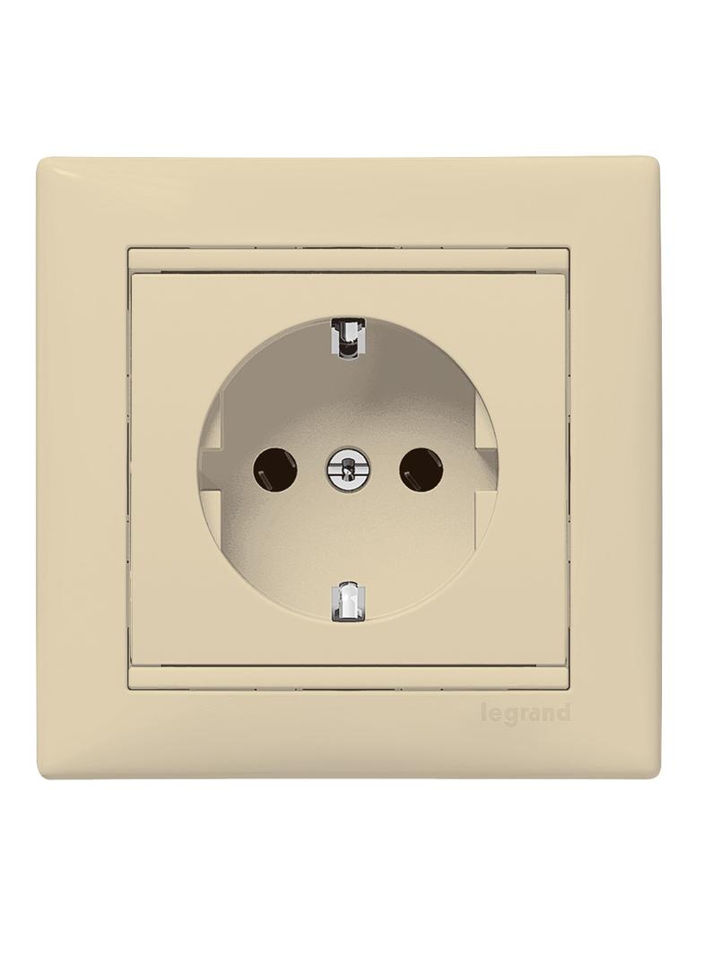 VALENA GNIAZDO POJEDYNCZE 2P+Z SCHUKO KREM 16A-250V~, Legrand
