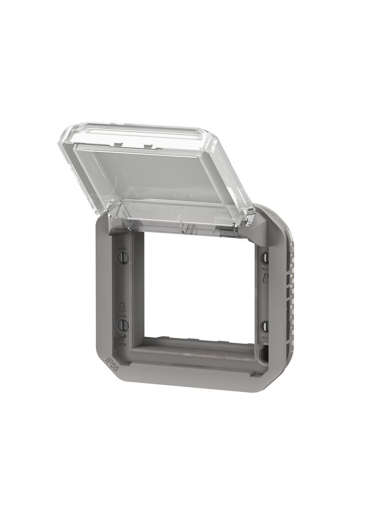 NOWE PLEXO - ADAPTER ARTEOR/MOSAIC Z PRZEZRO. KLAPKĄ MECH. 70,5X70,5MM SZARY