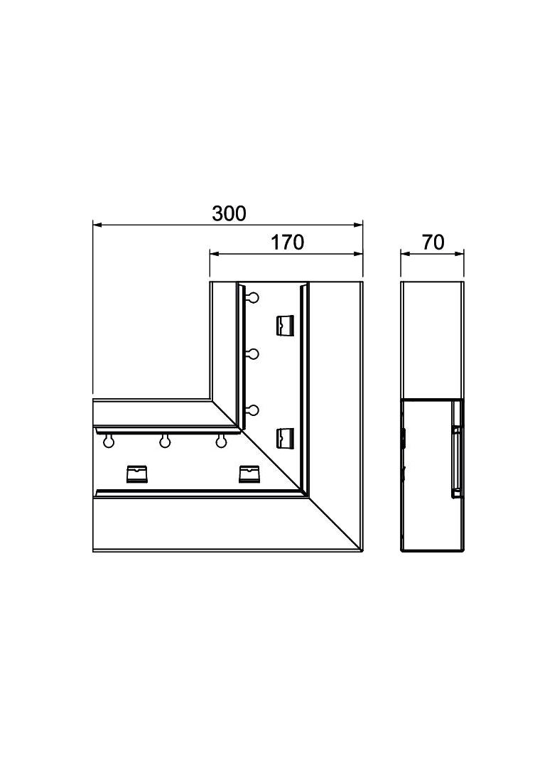 GS-AFS70170RW, Naroże płaskie 70X170 CZ.B.