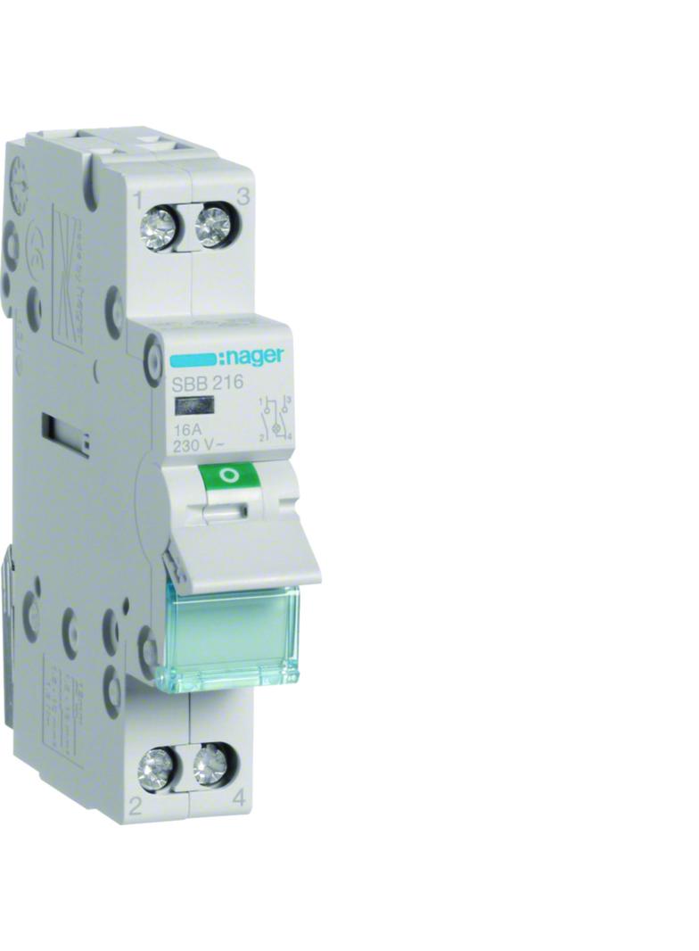 Modułowy rozłącznik izolacyjny z lampką sygnalizacyjną 2P 16A 230VAC SBB216 HAGER