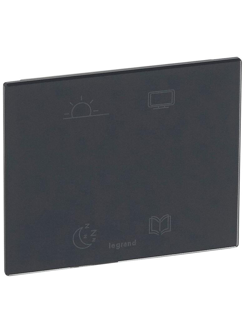 MYHOME BUS/SCS - STEROWNIK DOTYKOWY DZIEŃ/NOC/TV/RELAKS SZKŁO GRAFITOWE, Legrand