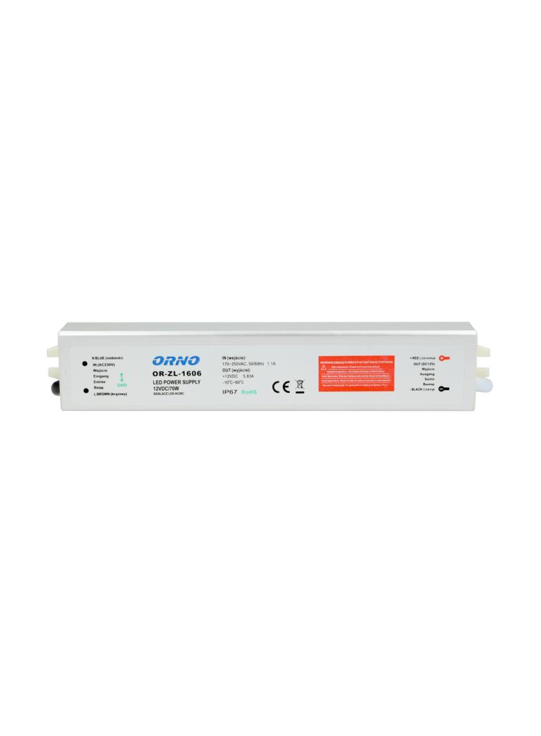Zasilacz do oświetlenia LED 90-265V AC/12V DC 70W IP67 OR-ZL-1606 ORNO