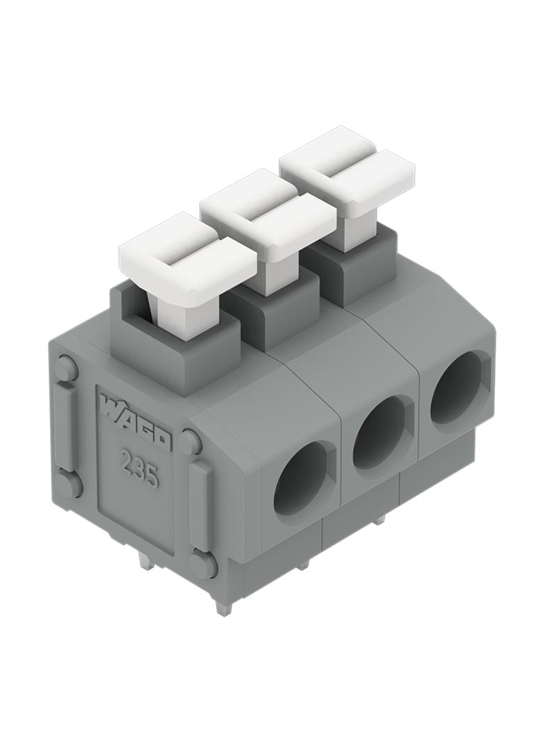 Listwa zaciskowa do płytek drukowanych 3-biegunowa szara raster 5/5,08mm /70szt./ 235-403/331-000 WAGO